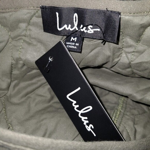 Lulus Olive Green Lightweight Quilted Fall Jacket Size M NWT - Picture 8 of 9